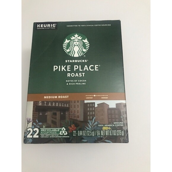 Starbucks Pike Place  Roast Coffee K Cup-Pod  1 Box  - 22 Count - Picture 1 of 4